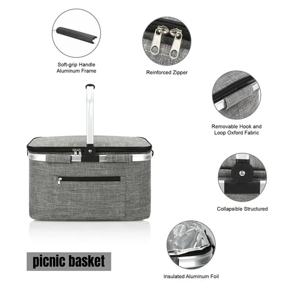 Portable Collapsible Picnic Basket Cooler