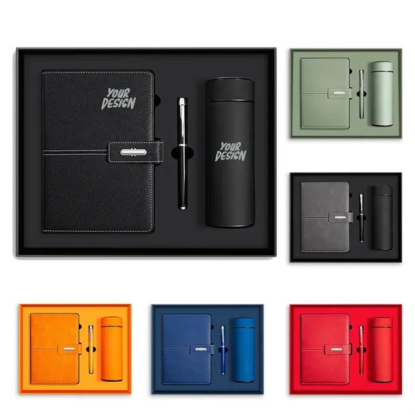 Premium Corporate Gift Set: Insulated Mug, Pen, A5 Notebook