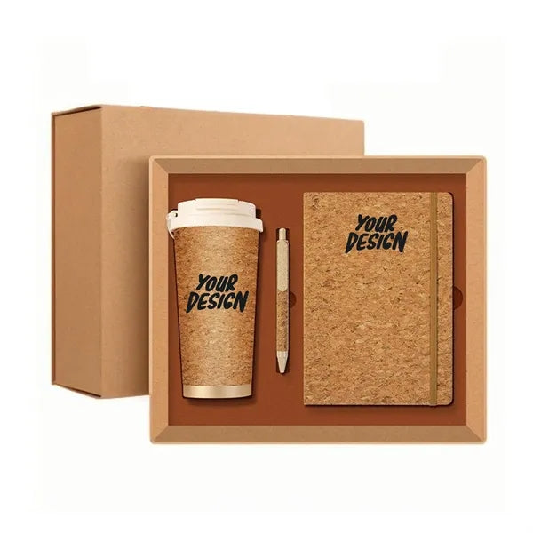 Sustainable Cork Notebook, Pen & Tumbler Gift Set