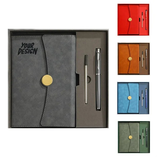 Trifold A5 Notebook Pen Gift Set w/ Refill