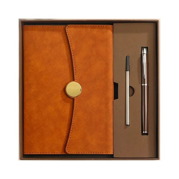 Trifold A5 Notebook Pen Gift Set w/ Refill