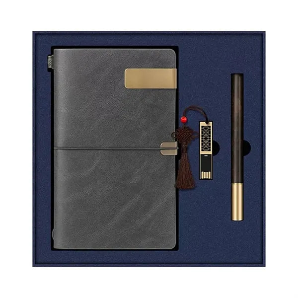 Oriental Style A6 Notebook Set w/Pen & USB Drive