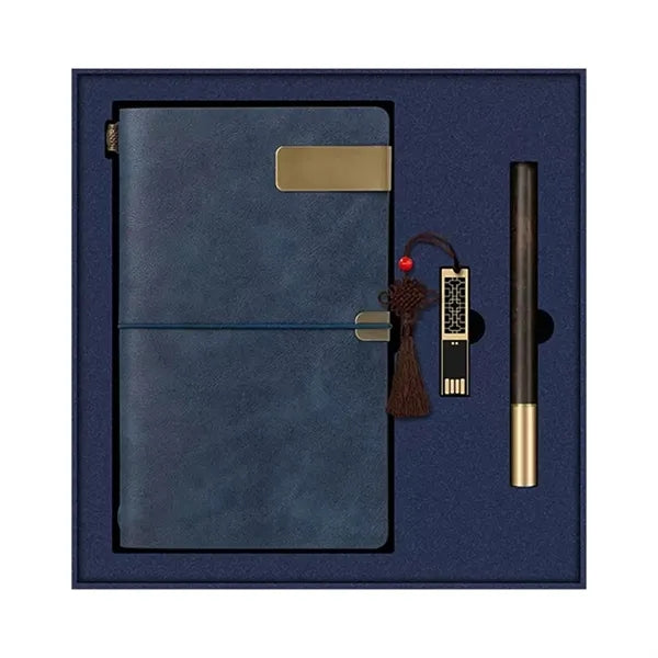 Oriental Style A6 Notebook Set w/Pen & USB Drive