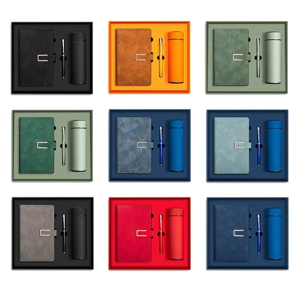 Deluxe A5 Notebook Pen Gift Set w/ Water Bottle