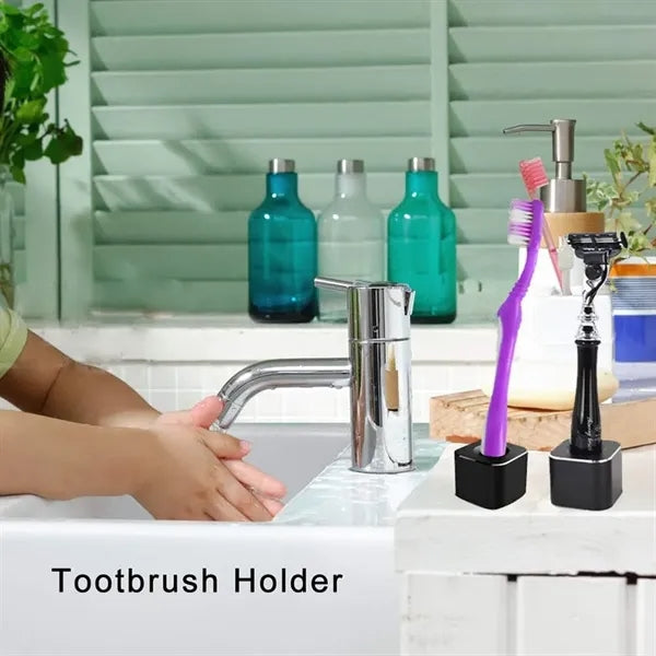 Aluminum Square Pen Holder With Non-Slip Base