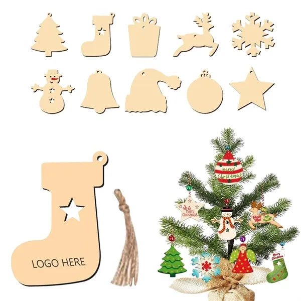ECO Wooden DIY Christmas Decoration Hanging Ornament Pendant
