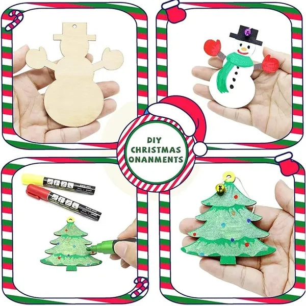 ECO Wooden DIY Christmas Decoration Hanging Ornament Pendant