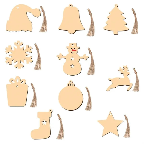 ECO Wooden DIY Christmas Decoration Hanging Ornament Pendant