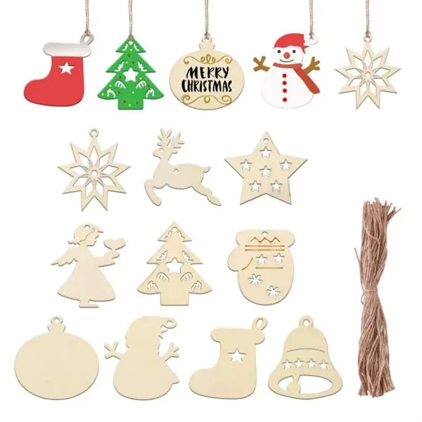 ECO Wooden DIY Christmas Decoration Hanging Ornament Pendant