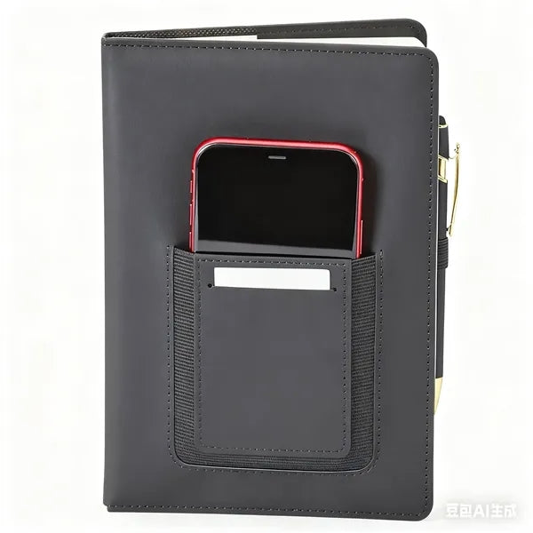 Leather Journal with Phone Pocket A5 Business Notebook