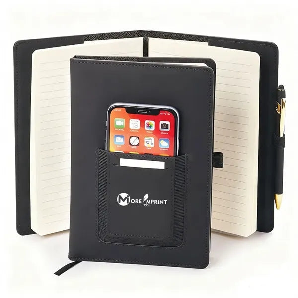 Leather Journal with Phone Pocket A5 Business Notebook