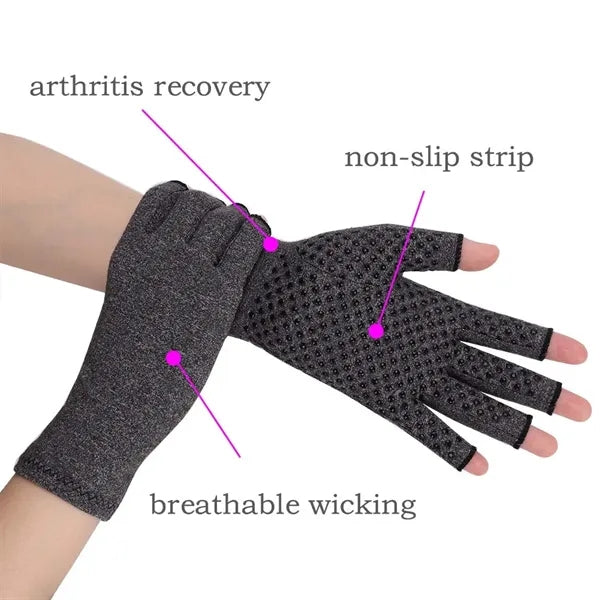 Fingerless Compression Gloves with Dot Rubber Grips