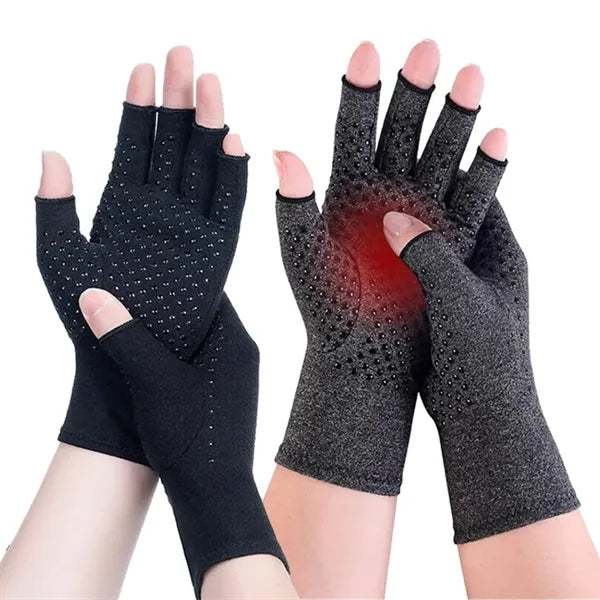 Fingerless Compression Gloves with Dot Rubber Grips