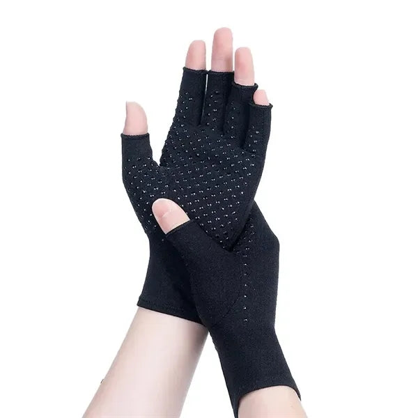 Fingerless Compression Gloves with Dot Rubber Grips