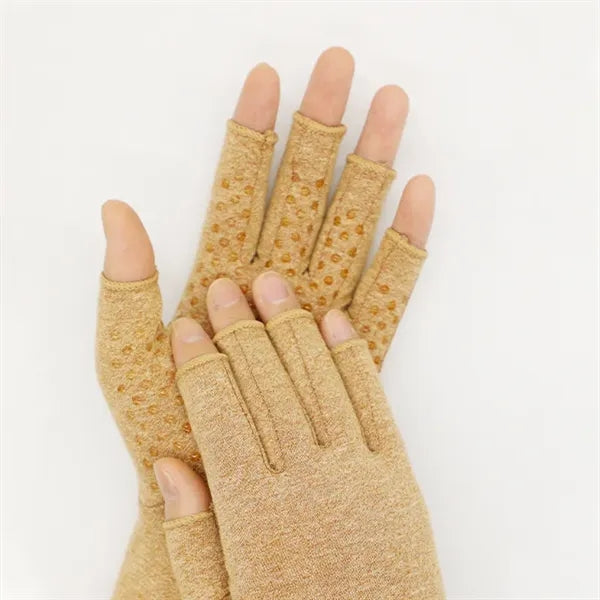Fingerless Compression Gloves with Dot Rubber Grips