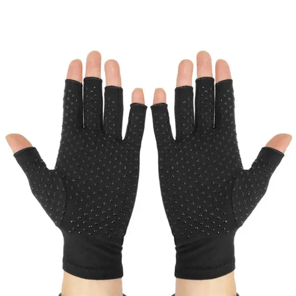 Fingerless Compression Gloves with Dot Rubber Grips