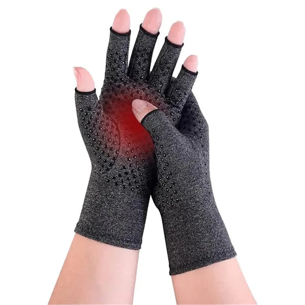 Fingerless Compression Gloves with Dot Rubber Grips