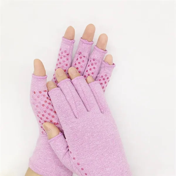 Fingerless Compression Gloves with Dot Rubber Grips