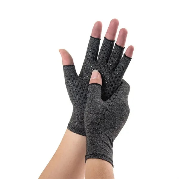 Fingerless Compression Gloves with Dot Rubber Grips