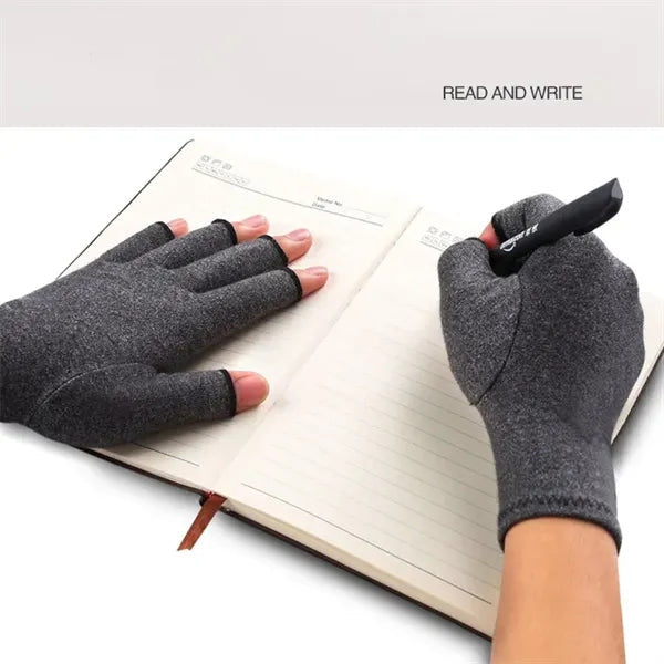Fingerless Compression Gloves with Dot Rubber Grips