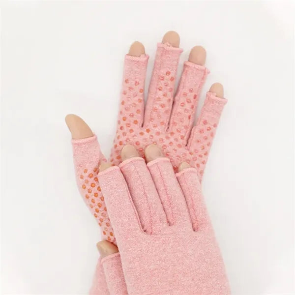 Fingerless Compression Gloves with Dot Rubber Grips