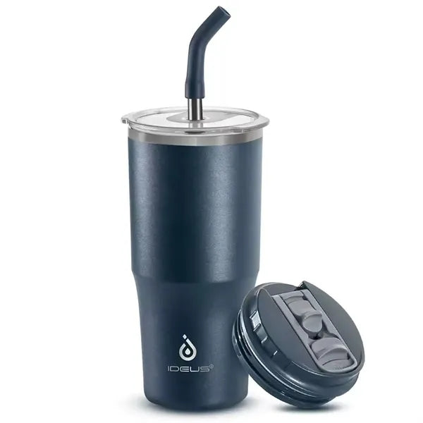 24oz Double-lid straw stainless steel insulated cup