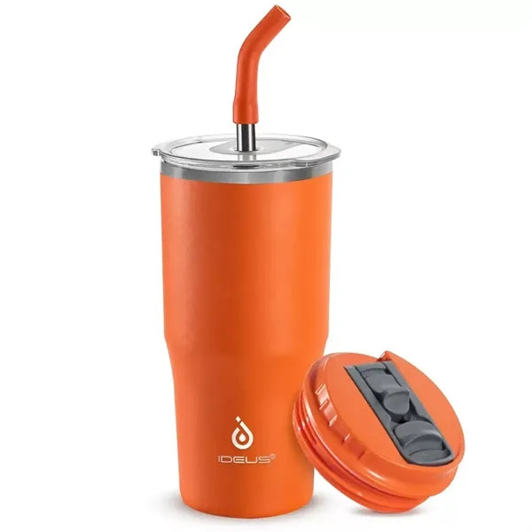 24oz Double-lid straw stainless steel insulated cup