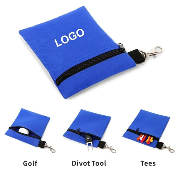 Golf Accessory Pouch with Zipper and Clip