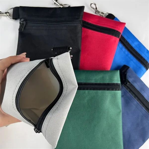Golf Accessory Pouch with Zipper and Clip