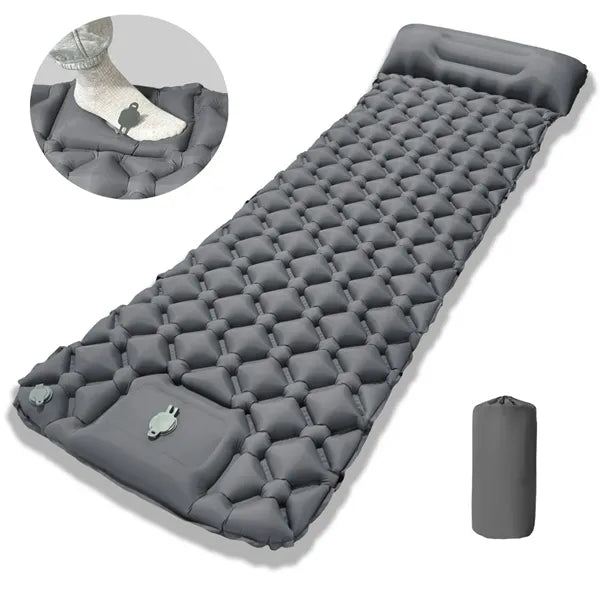 Built-in Foot Pump Inflatable Camping Sleeping Pad