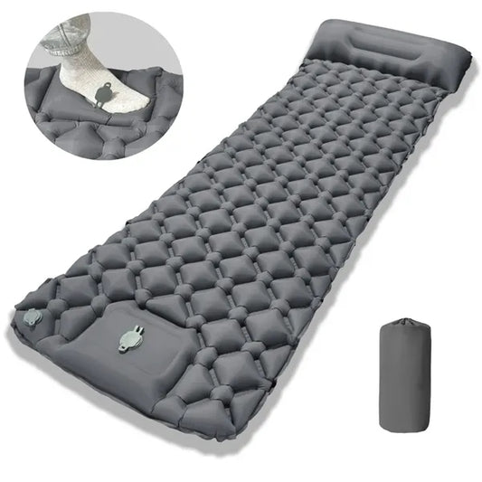 Built-in Foot Pump Inflatable Camping Sleeping Pad