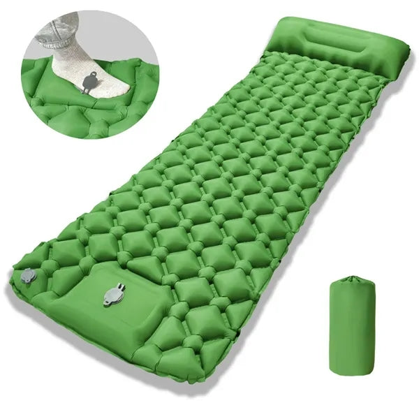 Built-in Foot Pump Inflatable Camping Sleeping Pad