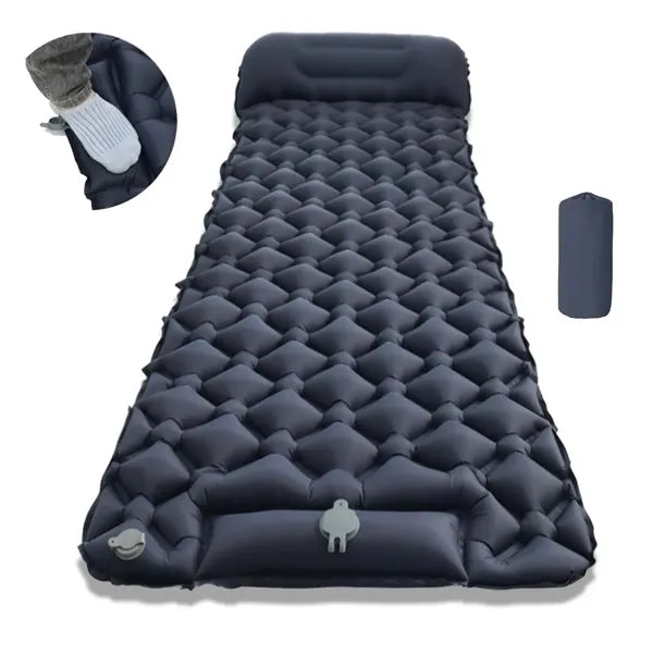 Built-in Foot Pump Inflatable Camping Sleeping Pad