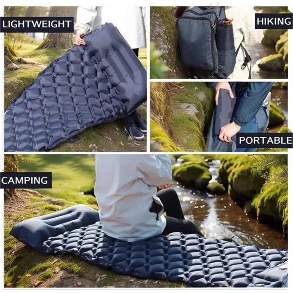 Built-in Foot Pump Inflatable Camping Sleeping Pad