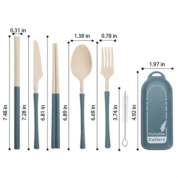 Environmentally Friendly Wheat Straw Foldable Tableware Set