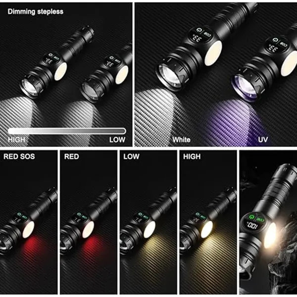 Multifunctional Digital Display Flashlight Magnetic Suction
