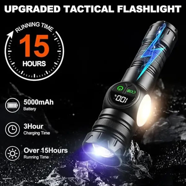 Multifunctional Digital Display Flashlight Magnetic Suction