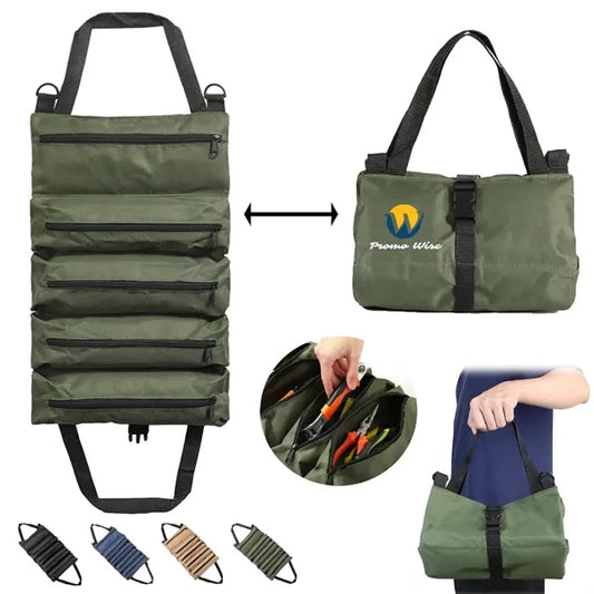 Waterproof Roll-Up Hardware Tool Organizer With 5 Pockets