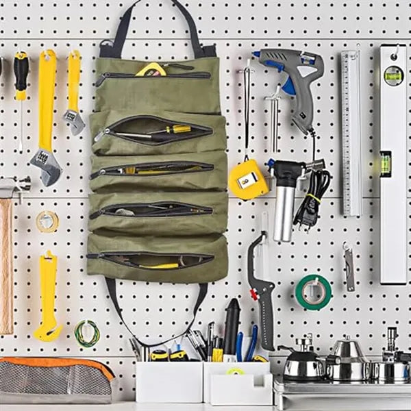 Waterproof Roll-Up Hardware Tool Organizer With 5 Pockets