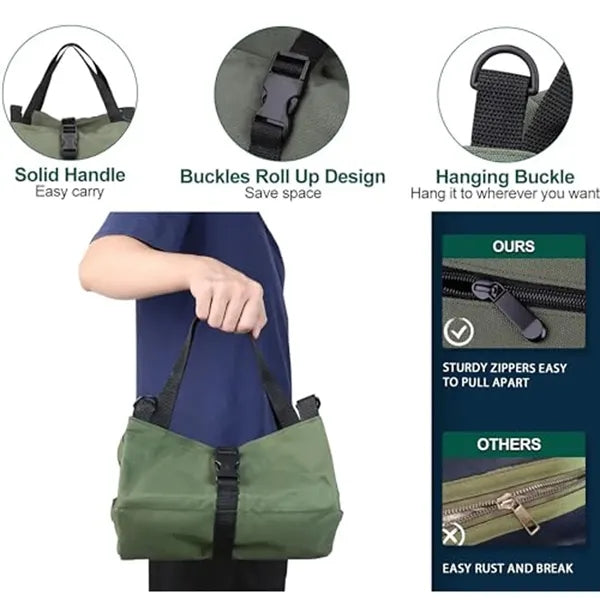 Waterproof Roll-Up Hardware Tool Organizer With 5 Pockets