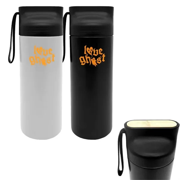 Stainless Steel Water Bottle with Carrying Strap