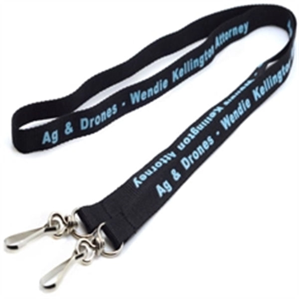 1" Custom Open Ended Polyester Lanyard w/ Badge Holder
