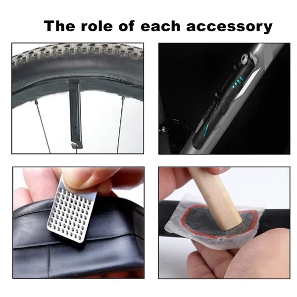 Versatile Portable Bicycle Tire Repair Combination Tool Kit