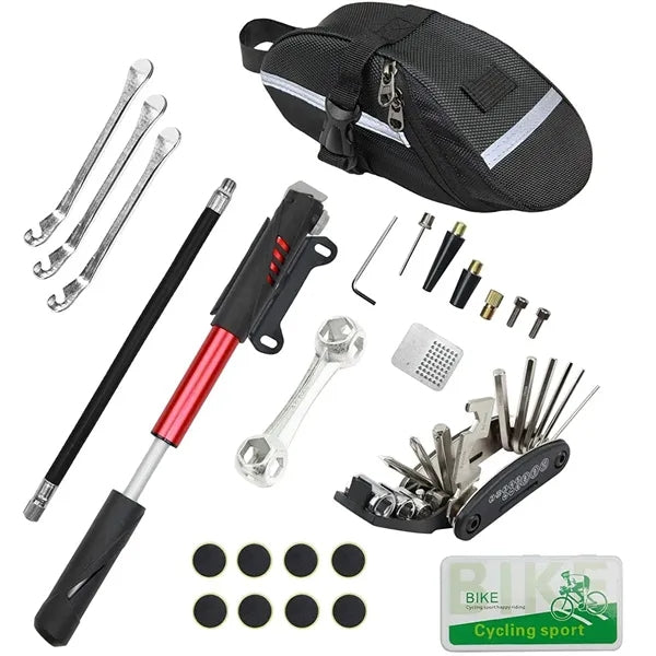 Versatile Portable Bicycle Tire Repair Combination Tool Kit