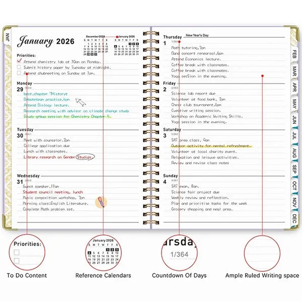 Planner 2026 Weekly Monthly