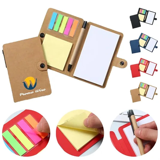 Transparent Button-Type Kraft Paper Notepad With Pen