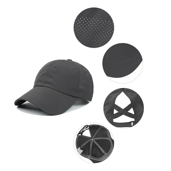 Women Criss Cross Ponytail Baseball Cap