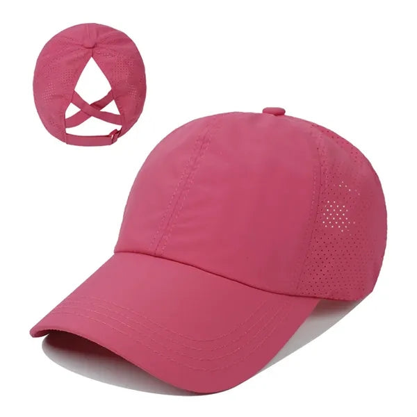 Women Criss Cross Ponytail Baseball Cap