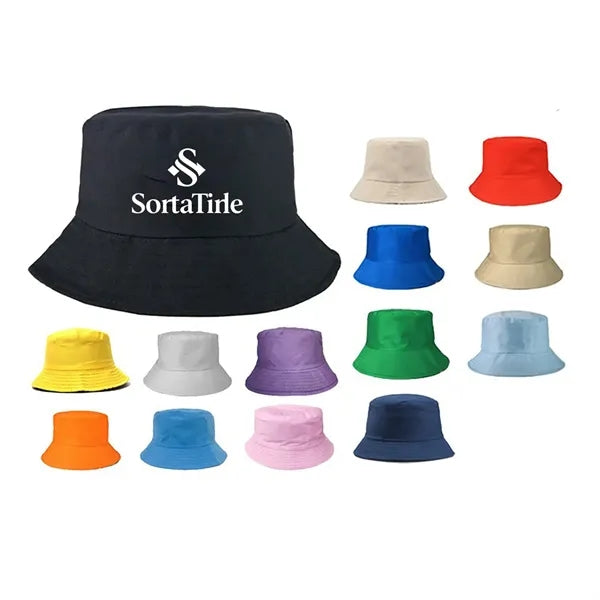 Logo embroidered printed bucket hat