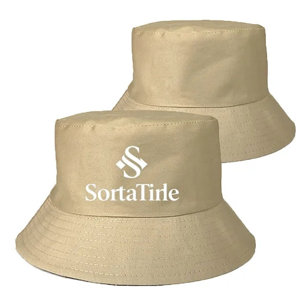 Logo embroidered printed bucket hat